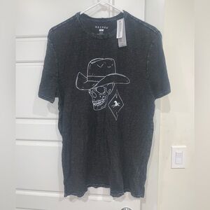 Men’s Decree cowboy skull black t shirt Sz L NWT